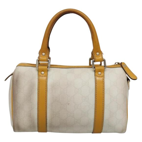 GUCCI GG Supreme Hand Bag Pvc White Gold - Picture 3 of 16